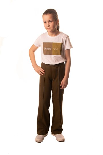 D-xel Aliz T-shirt - Hvid m. Olivengrøn og Lysegrøn